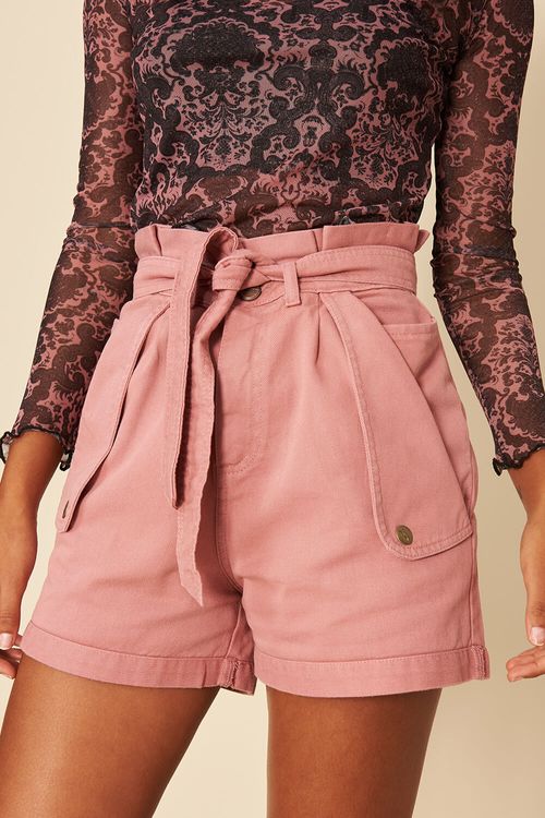 SHORT SARJA CLOCHARD C/ FAIXA -
ROSA VINTAGE