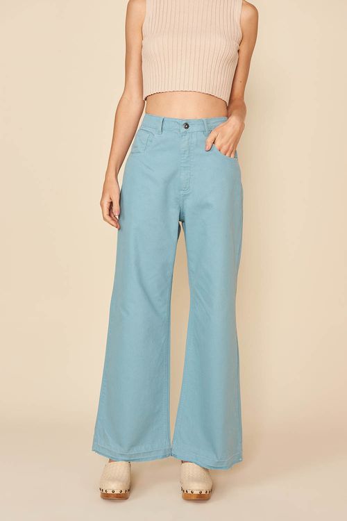 CALÇA WIDE LEG SARJA COLOR -
AZUL VINTAGE