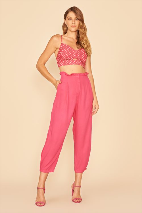 CALÇA BABADO CÓS -FUCSIA