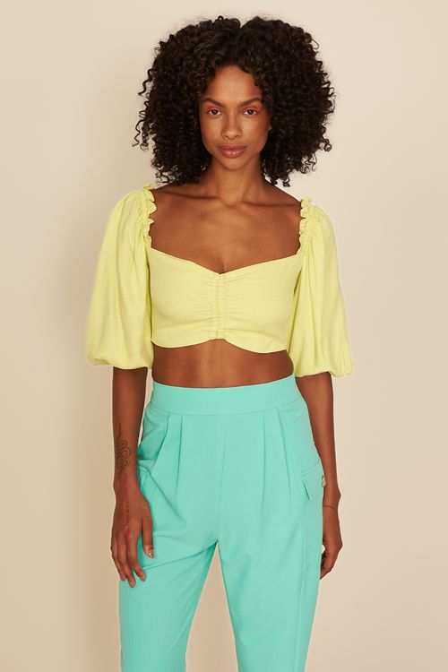 BLUSA CROPPED -AMARELO NEON