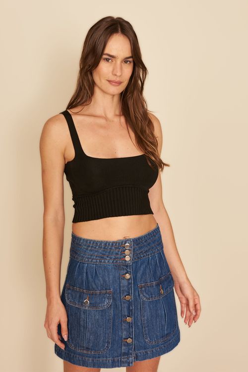 CROPPED DECOTE QUADRADO -
PRETO