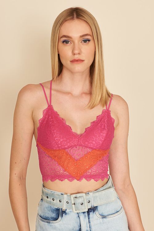 TOP BICOLOR RECORTES -
HOT PINK / CORAL