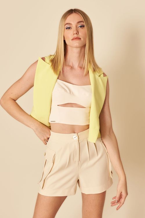 COLETE CREPE -
AMARELO NEON