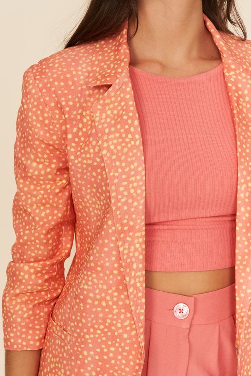 BLAZER LINHO -ESTAMPA POA AQUARELADO ROSE