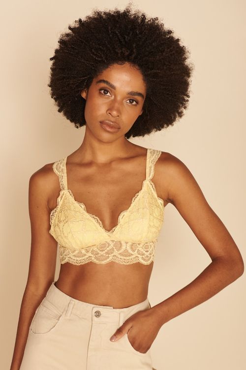 TOP ALÇA RENDA -
AMARELO NEON