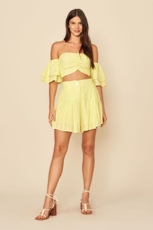 SHORT PREGAS -AMARELO NEON