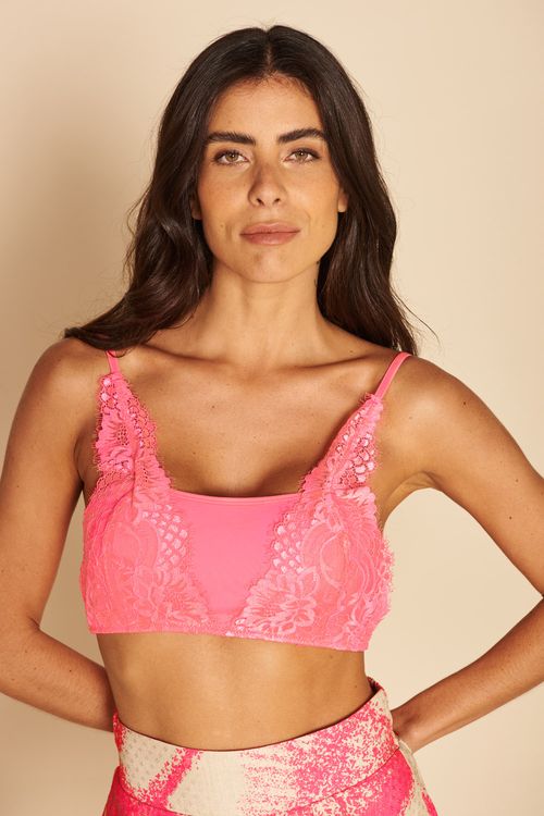 TOP BUSTIE RENDA -
ROSA NEON