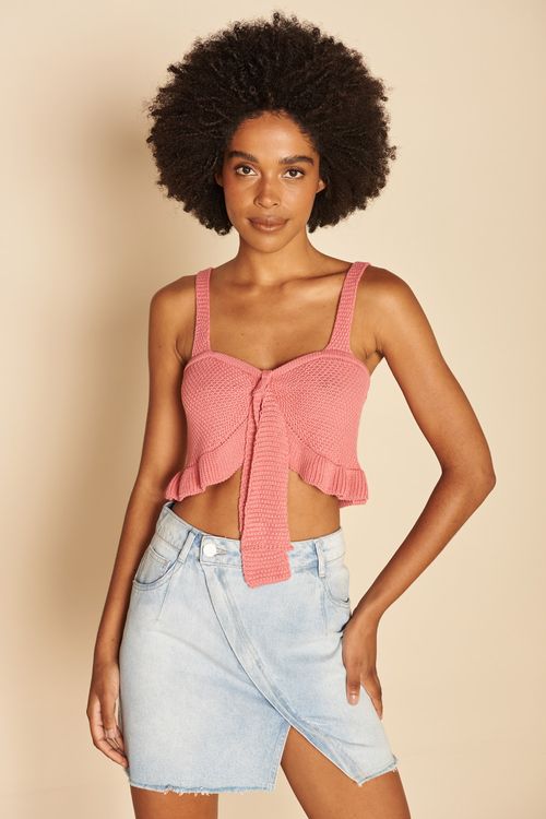 TOP LAÇO TRICOT -
ROSE