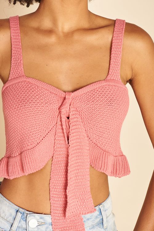 TOP LAÇO TRICOT -
ROSE