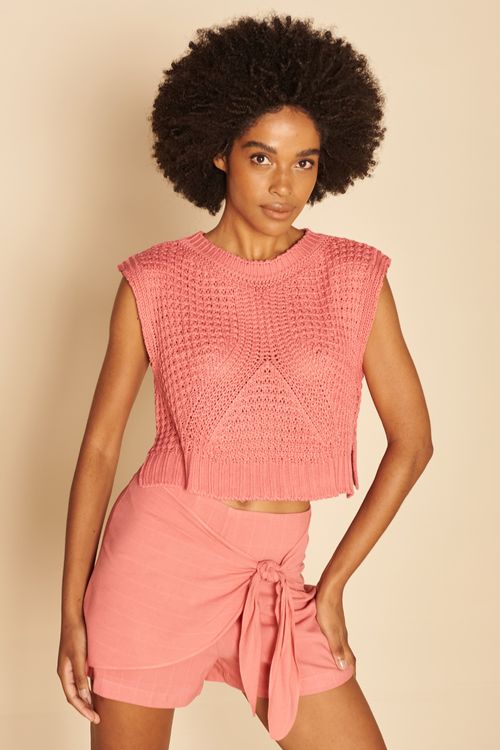 BLUSA TRICOT QUADRADA -
ROSE