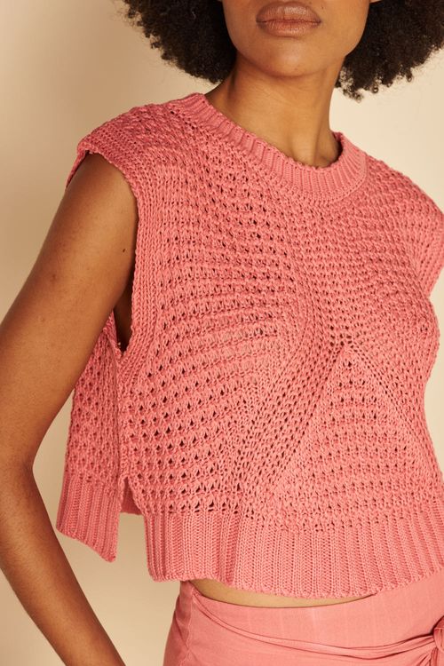 BLUSA TRICOT QUADRADA -
ROSE