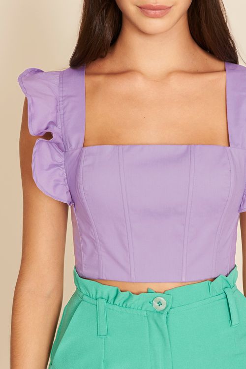 CROPPED TRICOLINE CORPETE -
LILAS