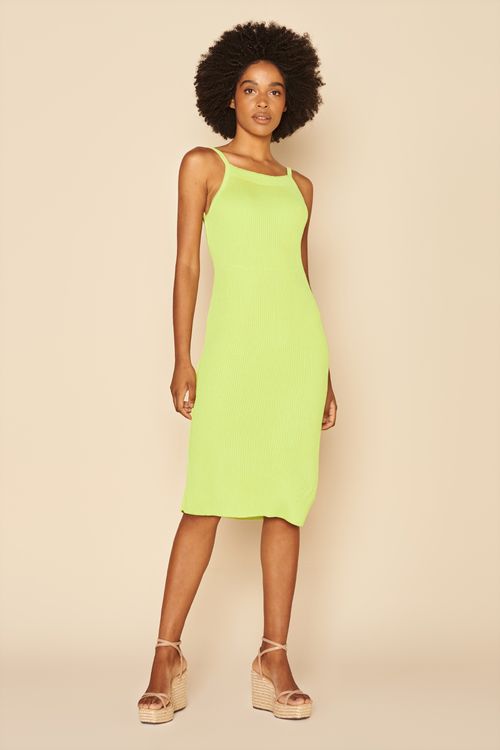 VESTIDO TRICOT COSTA NUA -
AMARELO NEON