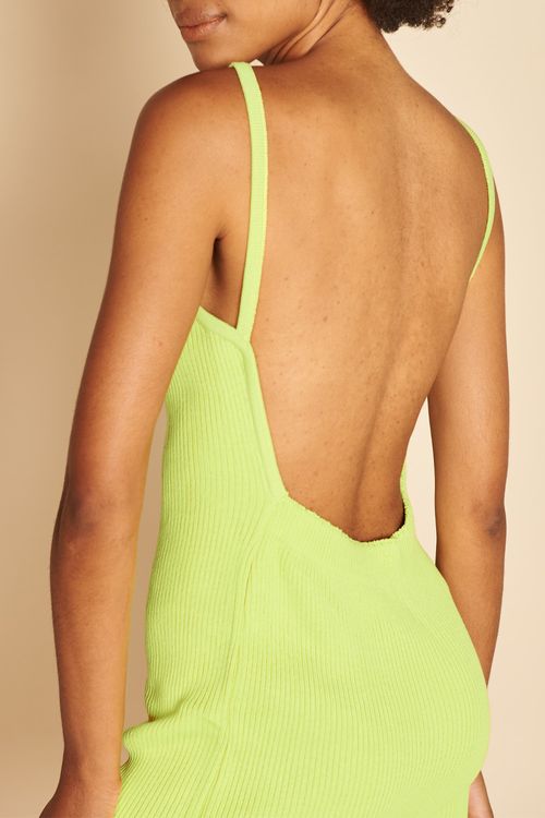 VESTIDO TRICOT COSTA NUA -
AMARELO NEON