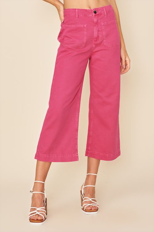 Calça Sarja Pantacourt -
HOT PINK