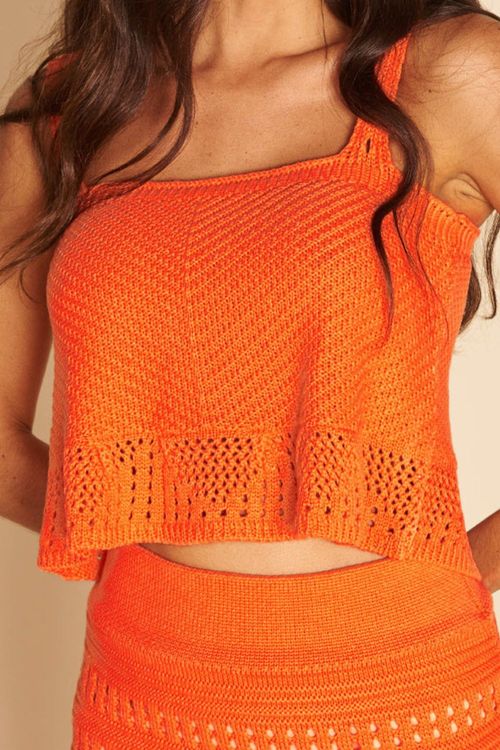 TOP TRICOT PONTO ABERTO -
CORAL