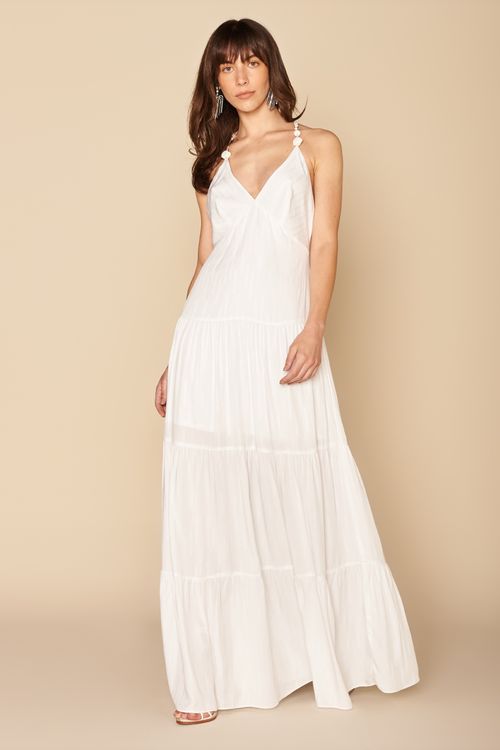 VESTIDO LONGO DETALHES PONTEIRAS-BRANCO