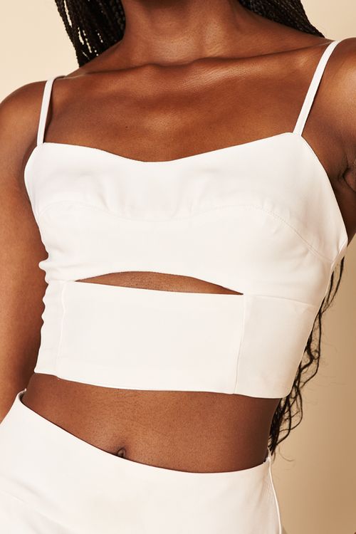 CROPPED ALONGADO, COR BRANCO -BRANCO