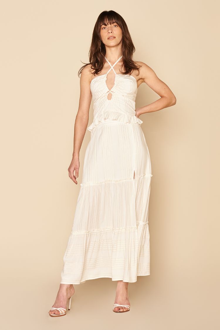 SAIA BABADOS SOBREPOSTOS LUREX -BRANCO P - BRANCO - 193757