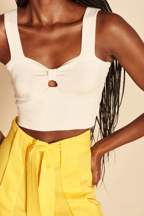 CROPPED TRICOT ALÇA LARGA -
BRANCO