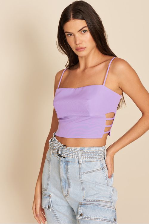 CROPPED ABERTURA LATERAL -
LILAS