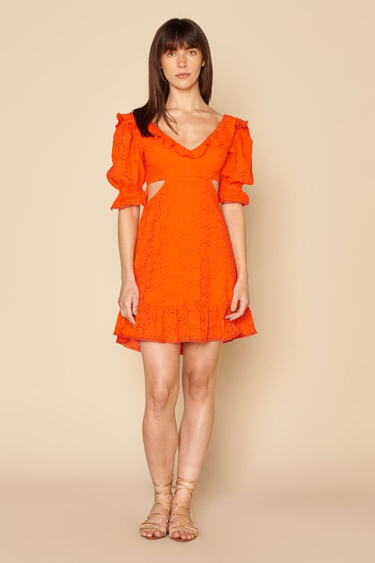 VESTIDO COM MANGA LAISE-CORAL PP - CORAL - 195257