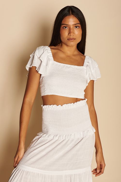 CROPPED COM AMARRAÇÃO -
BRANCO