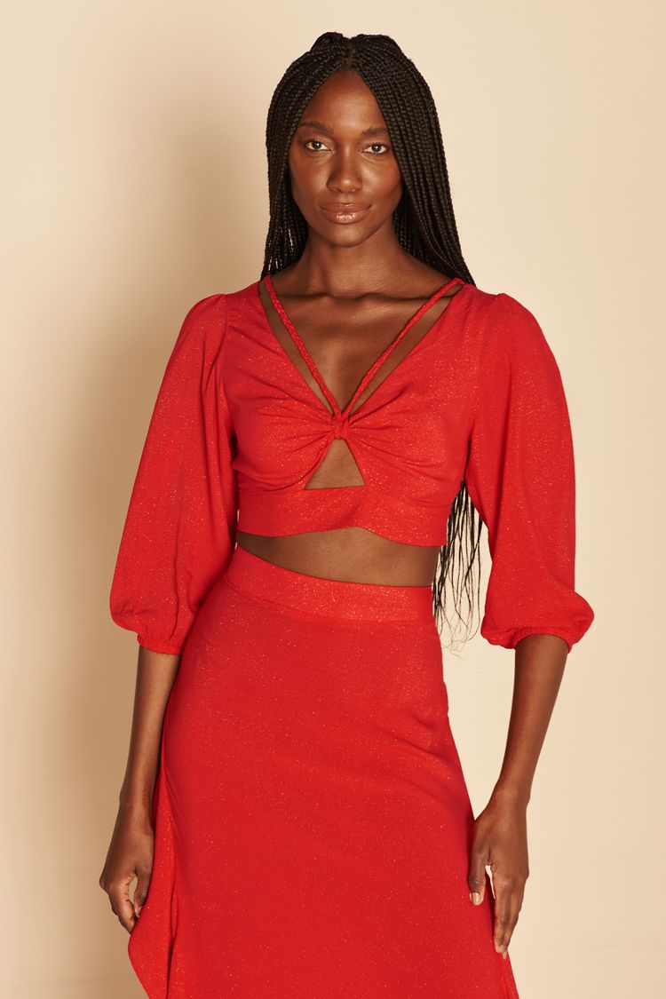 BLUSA AMARRAÇÃO -VERMELHO P - VERMELHO - 195347