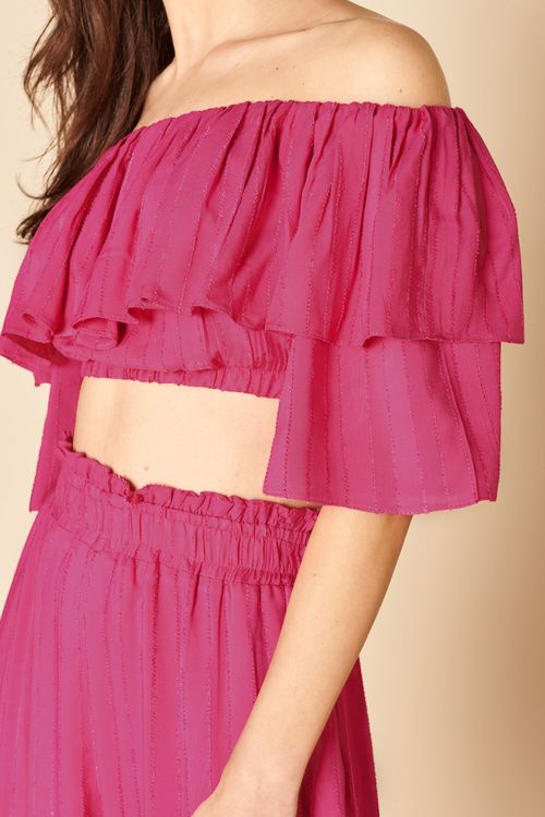 BLUSA OMBRO A OMBRO VOLUME -HOT PINK