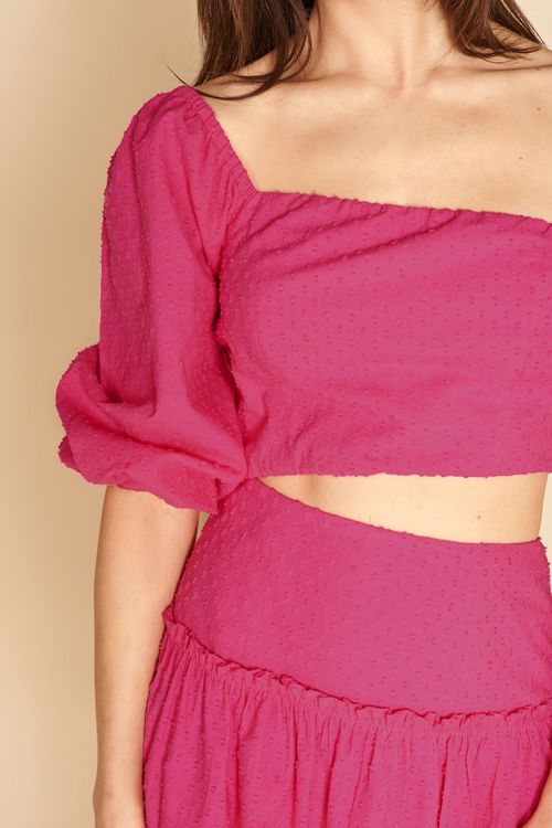 VESTIDO COM COSTURA-HOT PINK