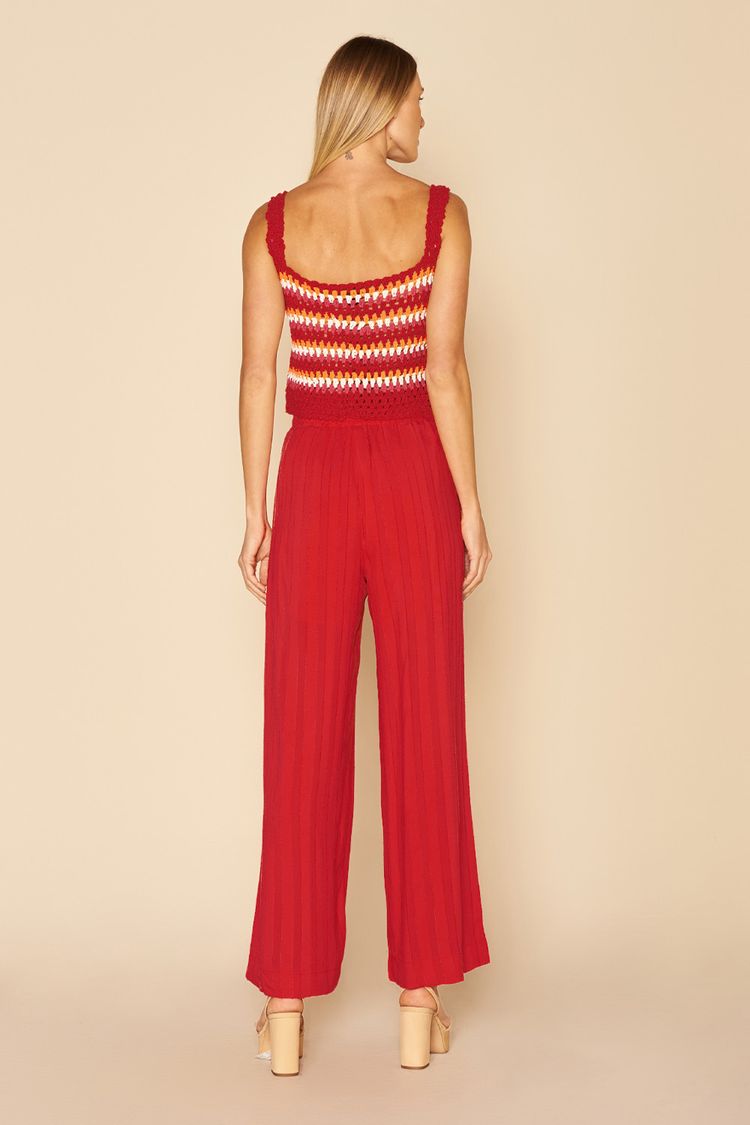 CALÇA PANTALONA SUPER AMPLA -VERMELHO P - VERMELHO - 196136