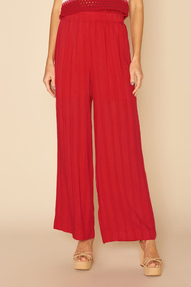 CALÇA PANTALONA SUPER AMPLA -VERMELHO P - VERMELHO - 196137