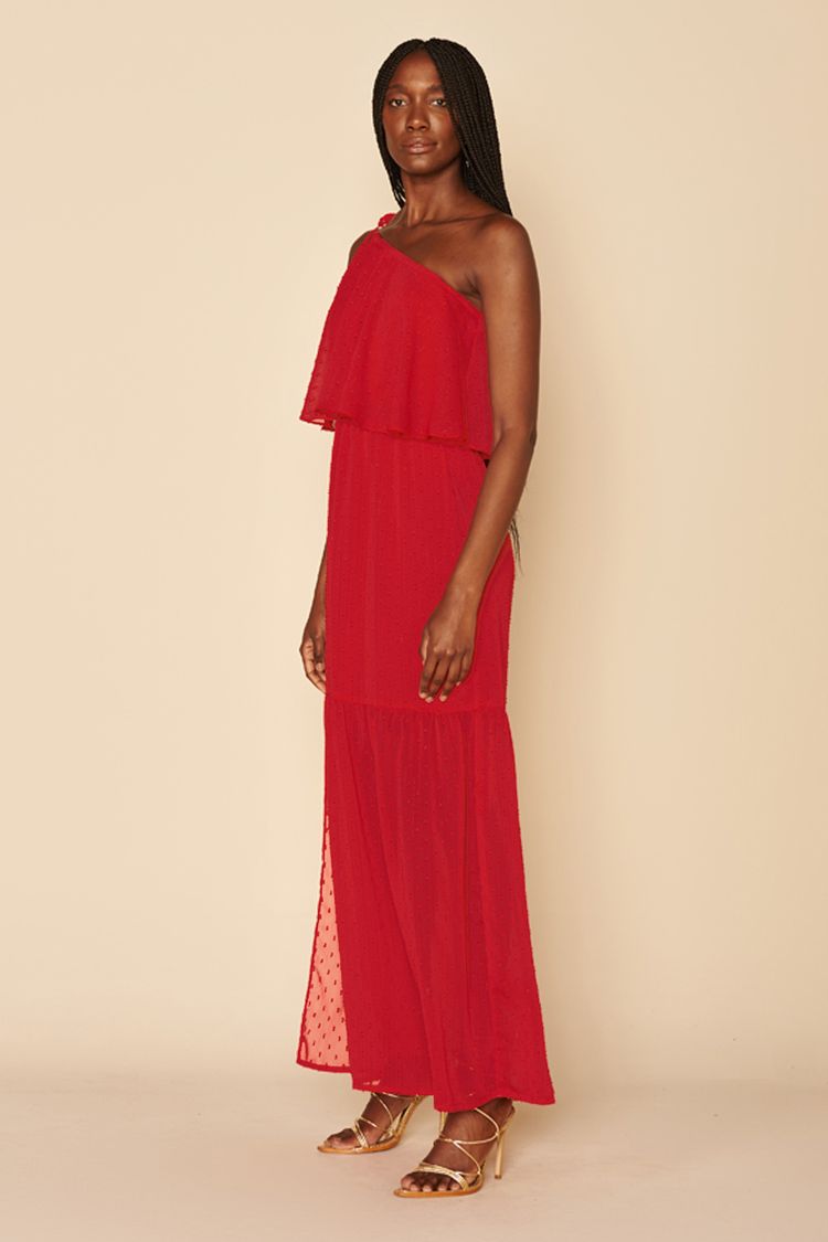 VESTIDO UM OMBRO-VERMELHO P - VERMELHO - 196193