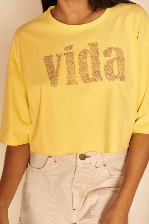 T-SHIRT SILK VIDA -AMARELO NEON