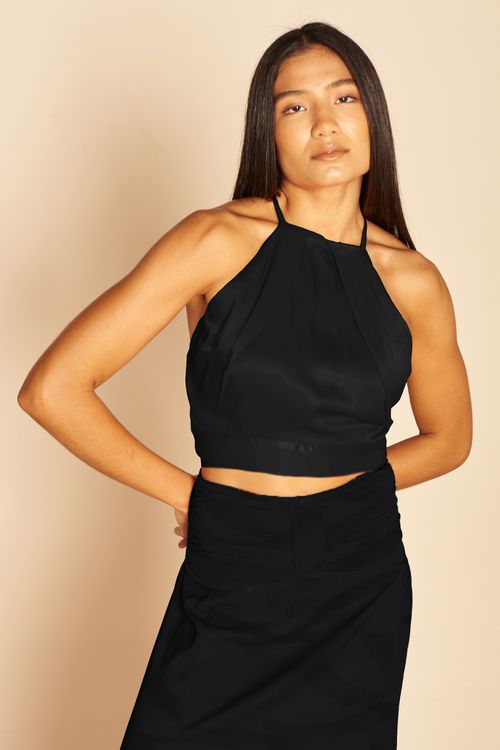 CROPPED FRENTE UNICA -PRETO