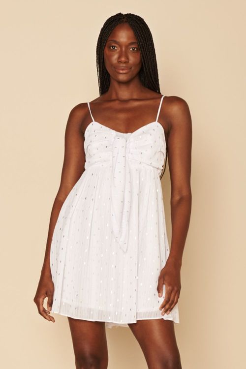 VESTIDO CURTO POÁ LUREX-BRANCO