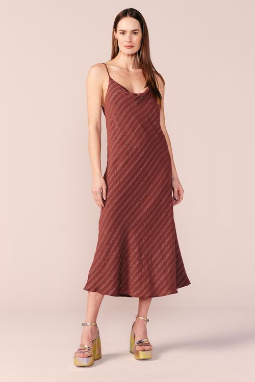 VESTIDO SLIP DRESS-CAFE