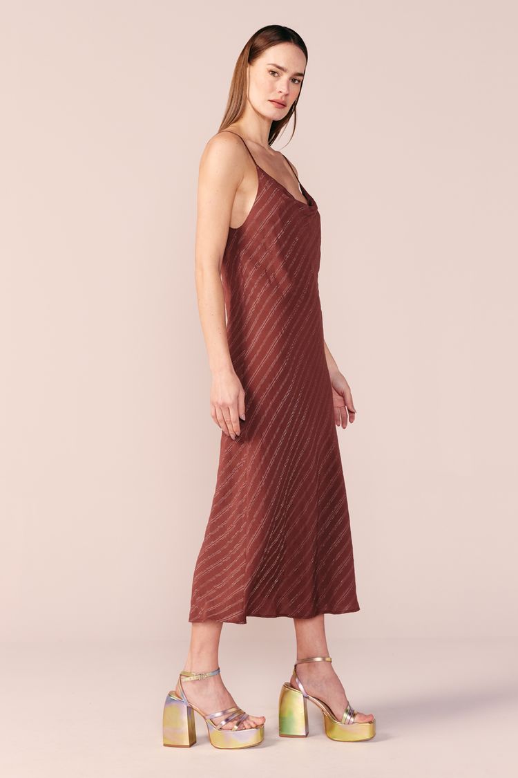 VESTIDO SLIP DRESS-CAFE PP - CAFE - 197153