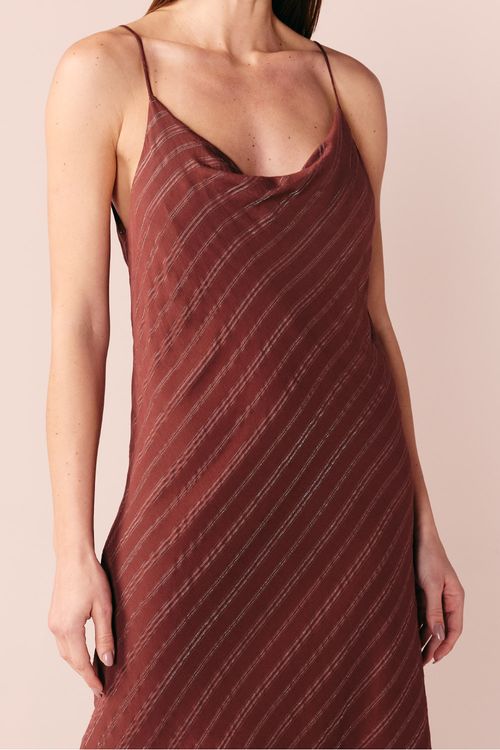 VESTIDO SLIP DRESS-CAFE