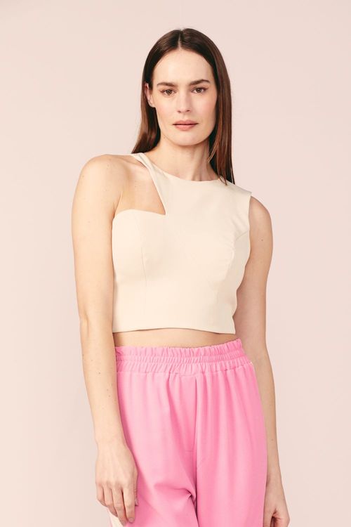 CROPPED ASSIMETRIA -CREME