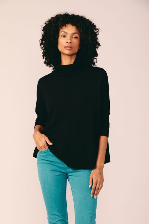 BLUSA AMPLA TRICOT -PRETO