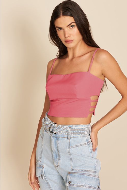 CROPPED ABERTURA LATERAL -
ROSE