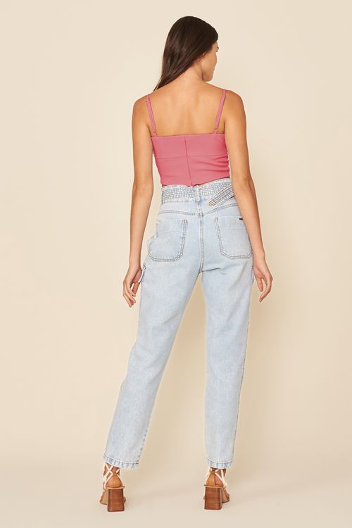 CROPPED ABERTURA LATERAL -
ROSE