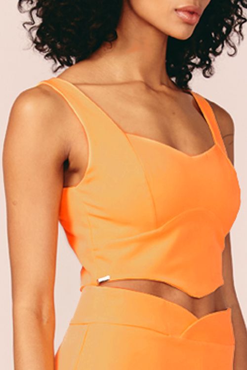 CROPPED TIPO CORPETE -LARANJA