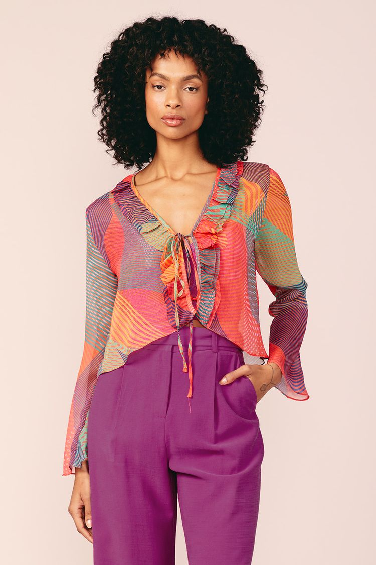 BLUSA TULE ESTAMPA RITMO SUPERCOLORIDO PP - EST RITMO SUPERCOLORIDO - 198243