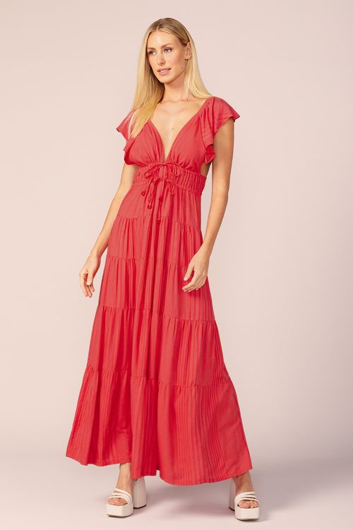 VESTIDO LONGO VESCOSE-RED