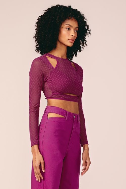 CROPPED CUT OUT TULE -AMORA