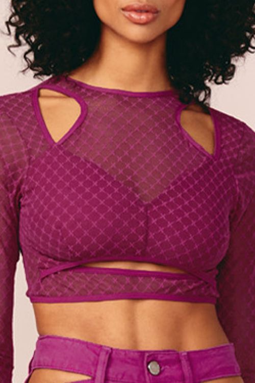 CROPPED CUT OUT TULE -AMORA