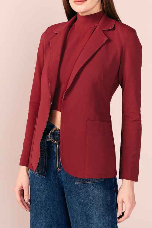 BLAZER MALHA -MARSALA