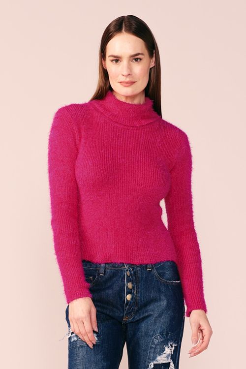 BLUSA GOLA ALTA TRICOT 23 -CHERRY